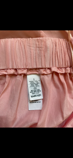 Roze zijde pantalon hoge taille wijd uitlopend