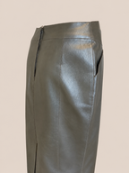 Chanel zilveren rok van lamsleer (runway item)