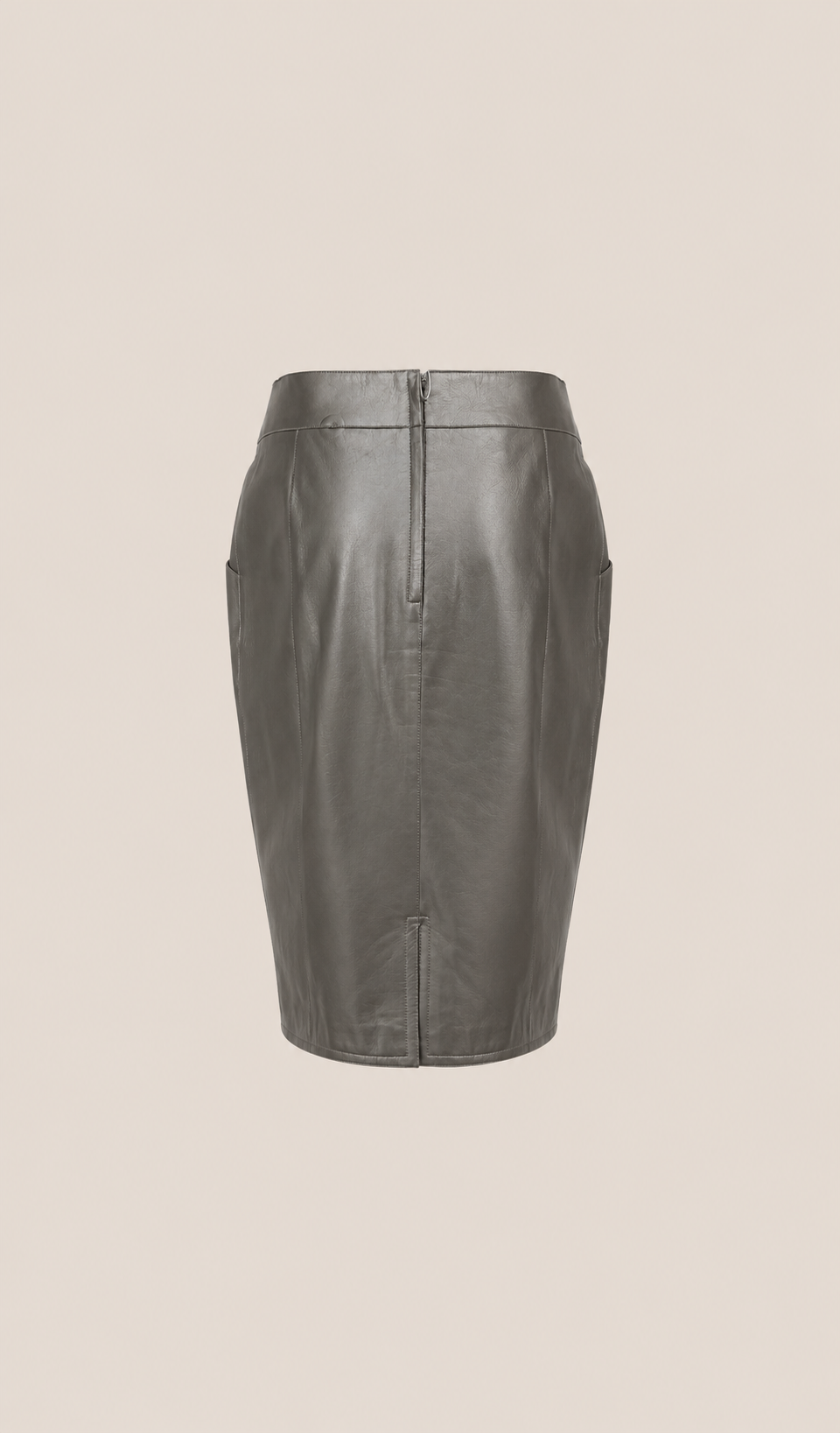 Chanel zilveren rok van lamsleer (runway item)