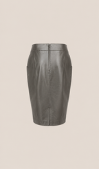 Chanel zilveren rok van lamsleer (runway item)