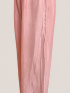 Roze zijde pantalon hoge taille wijd uitlopend