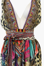 Camilla Franks kleurrijke zijden bohemian top/mini dress met Swarovksi kristallen