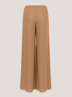 Pantalon met plissee panelen zandkleurig