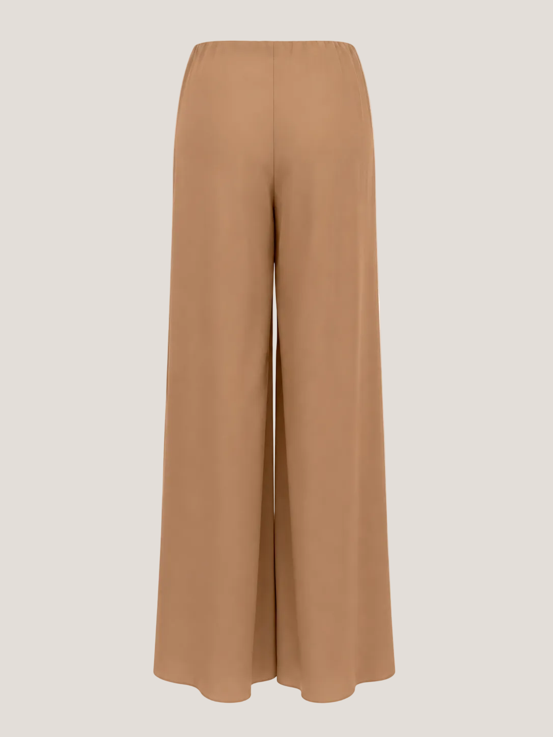 Pantalon met plissee panelen zandkleurig