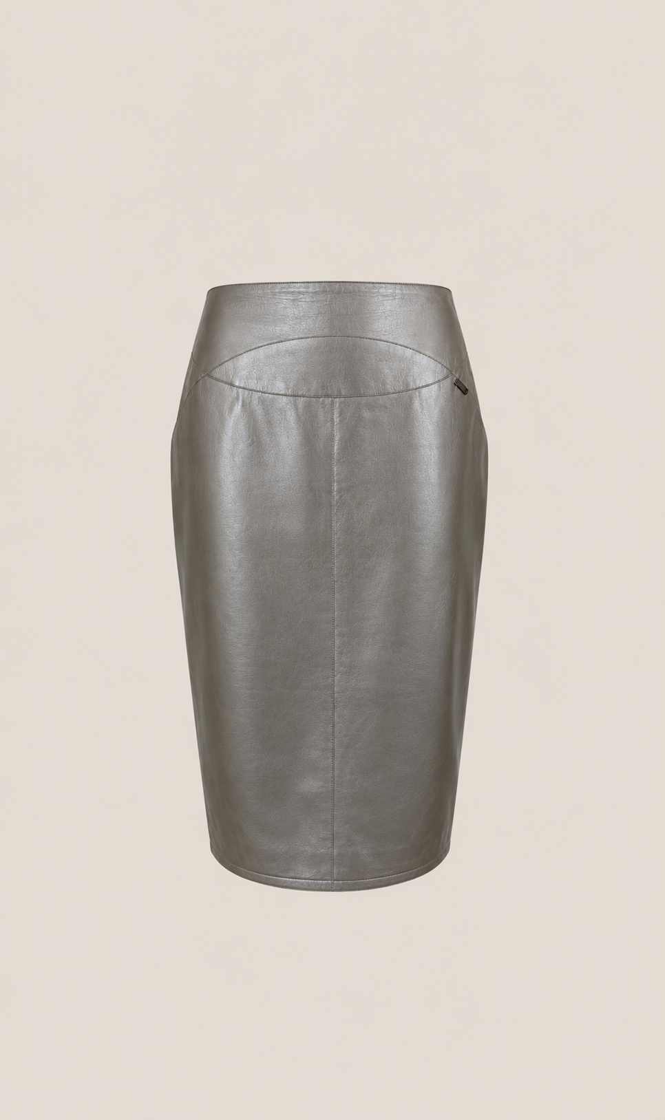 Chanel zilveren rok van lamsleer (runway item)
