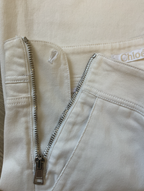 Chloé ecru jeans met rits details aan de zijkanten