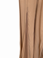 Pantalon met plissee panelen zandkleurig