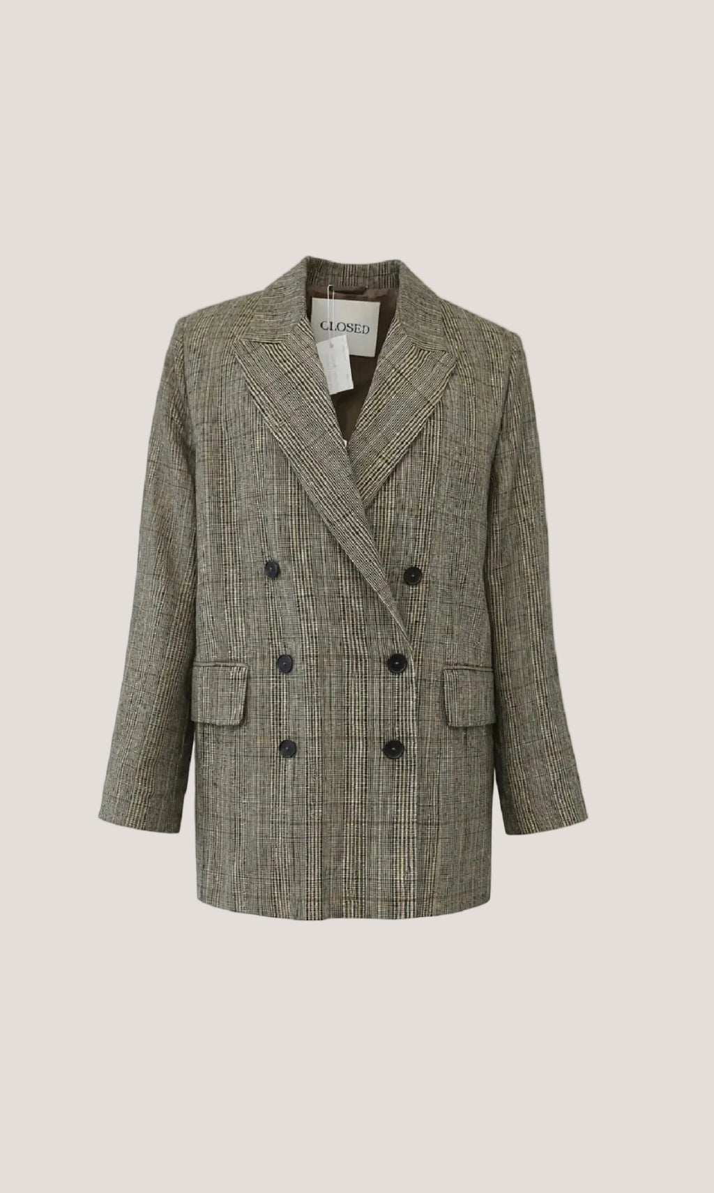 Closed geruite blazer dubbel breasted