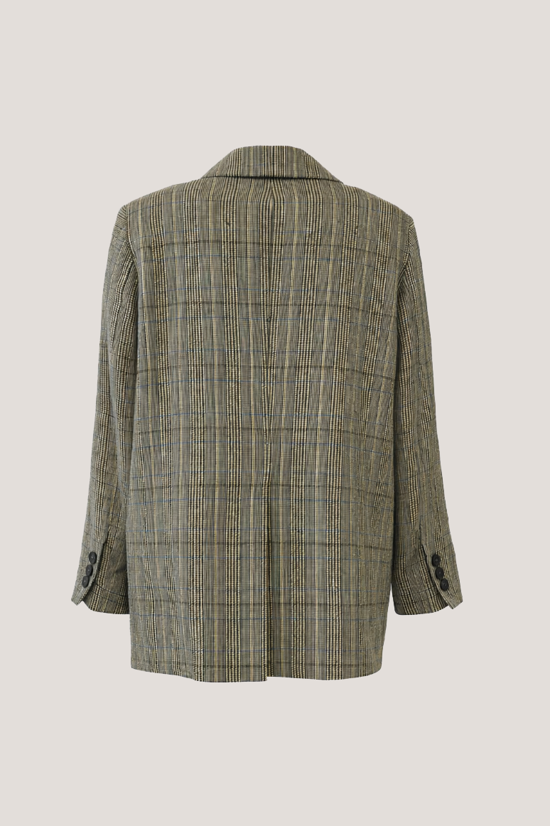 Closed geruite blazer dubbel breasted